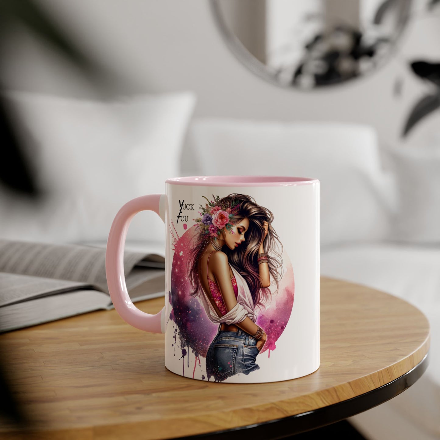 Yuck Fou Stylish Accent Mugs, Floral Design for Coffee Lovers, Unique Gift, Art Mug, Personalized Drinkware, Vibrant Tea Cups
