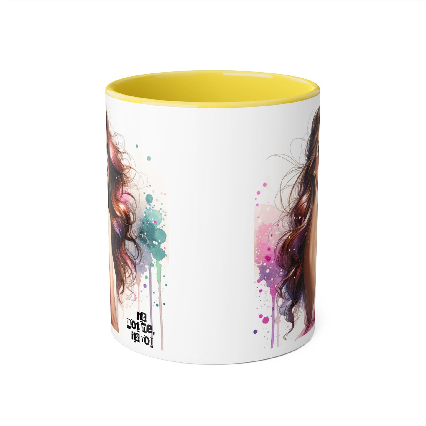 It's Not Me, It's You Humoristic Chic Abstract Accent Mug, Vibrant Coffee Cup, Trendy Gift for Her, Colorful Art Mug, Fashionista Drinkware