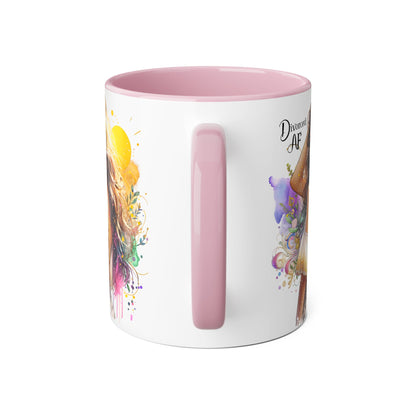 Dreamer Accent Mug, Inspirational Coffee Cup, Gift for Her, Fun Home Decor, Celebrate Your Dreams