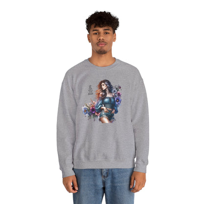 I Am My Own Happily Ever After  Floral Aesthetic Crewneck Sweatshirt - Cozy Style for Women, Fashion Top, Gift Idea, Floral Sweatshirt, Spring/Summer Wear