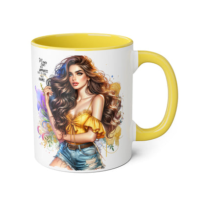 Money Can't Buy Happiness But It Can Buy Divorce Humoristic Empowering Accent Mug, Inspirational Coffee Cup, Artful Drinkware for Self-Care, Perfect Gift for Birthdays, Motivational Decor