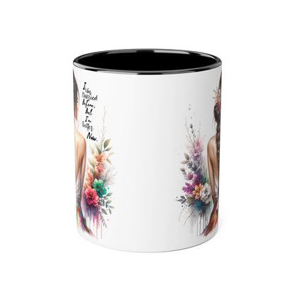 I Was Married Before But I'm Better Now Humoristic Artistic Floral Accent Mug, Unique Gift for Moms, Inspirational Drinkware, Home & Kitchen Decor, Coffee Tea Lover's Mug