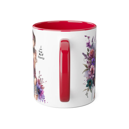 I Can Buy Myself Flowers Floral Art Accent Mug, 11oz Coffee Cup for Flower Lovers, Gift for Her, Boho Kitchen Decor, Unique Art Mug