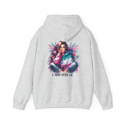 1-800-Boys-Lie Colorful Graphic Hoodie for Women, Cozy Unisex Sweatshirt, Trendy Streetwear, Perfect Gift for Any Occasion
