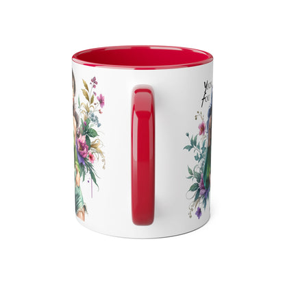 Yuck Fou Vibrant Accent Mug with Floral Design, Gift for Coffee Lovers, Artistic Coffee Mug, Unique Home Decor, Birthday Present, Tea Mug