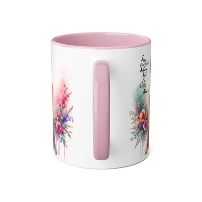 I Was Married Before But I'm Better Now Humoristic Floral Art Accent Mug, Inspirational Coffee Cup, Gift for Her, Boho Decor, Tea Lover's Delight