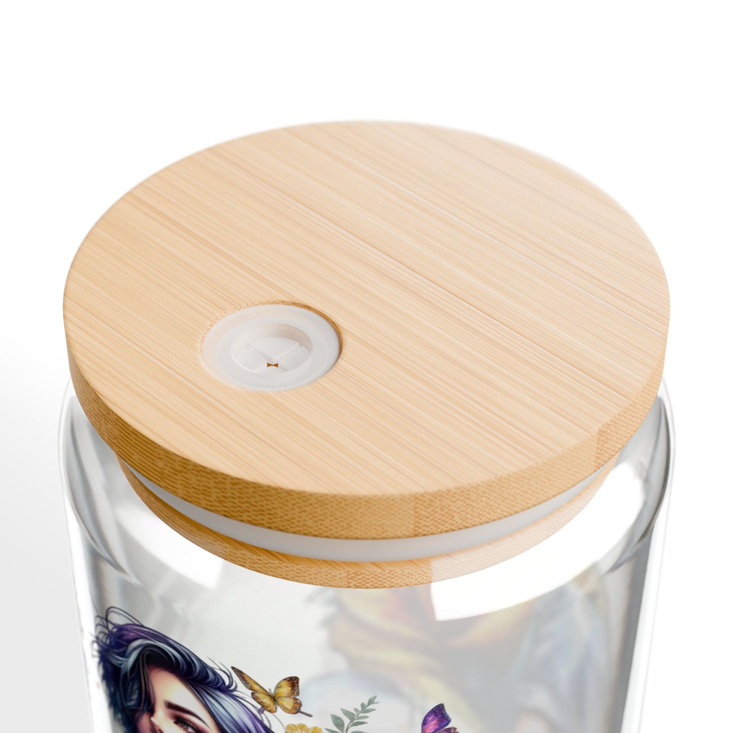 Lost You and Found Me Artistic Sipper Glass, 16oz - Floral Design Drinkware, Unique Gift for Her, Eco-Friendly Cup, Summer Beverage Glass