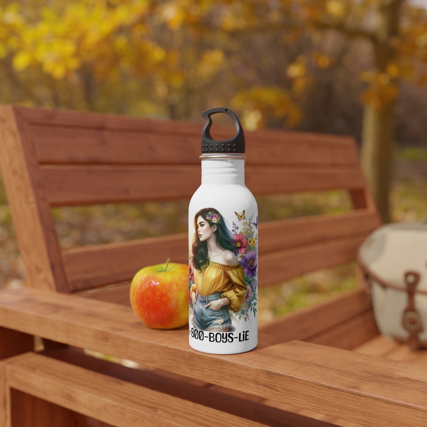 Floral Stainless Steel Water Bottle - 1-800-BOYS-LIE, Eco-Friendly Gift, Perfect for On-the-Go, Cute Water Bottle, Flower Design, [...]