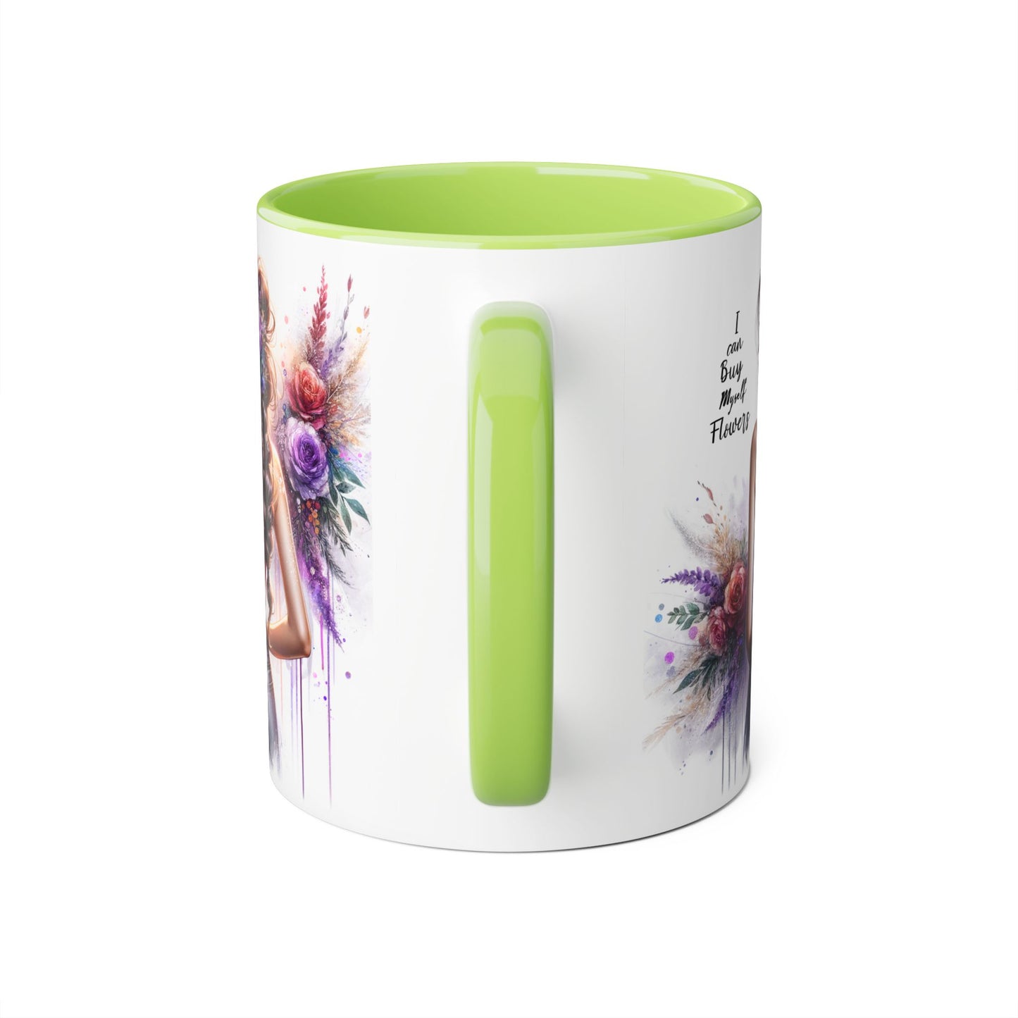 I Can Buy Myself Flowers Floral Artwork Accent Mug, Gift for Flower Lovers, Inspirational Coffee Cup, Unique Home Decor, Mother's Day Present