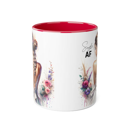 Floral Accent Mug - Simply AF | Perfect Gift for Friends, Coffee Lovers, Cozy Mornings, Home Decor, Wedding Celebrations
