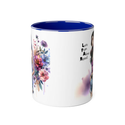 Floral Accent Mug, Personalized Coffee Cup, Artistic Drinkware, Unique Gift for Her, Women's Day Present, Home Decor