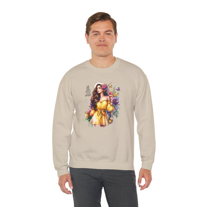 I Am My Own Happily Ever After  Floral Goddess Crewneck Sweatshirt - Boho Chic, Cozy Style, Perfect for Spring, Gift for Her, Casual Wear, Everyday Comfort