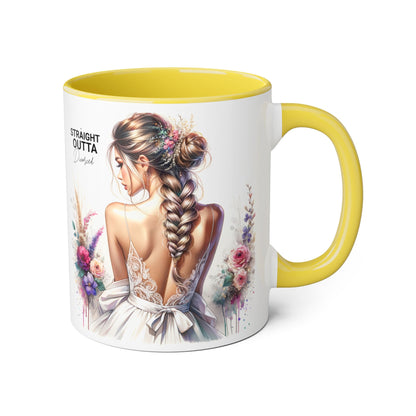 Straight Outta Divorced Humoristic Elegant Floral Accent Mug, Perfect Gift for Weddings, Bridesmaid, Coffee Lovers, Home Decor, Floral Mug, Art Mug