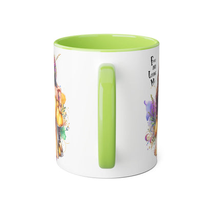 Free and Loving Me Vibrant Accent Mug, Colorful Coffee Cup for Self-Care