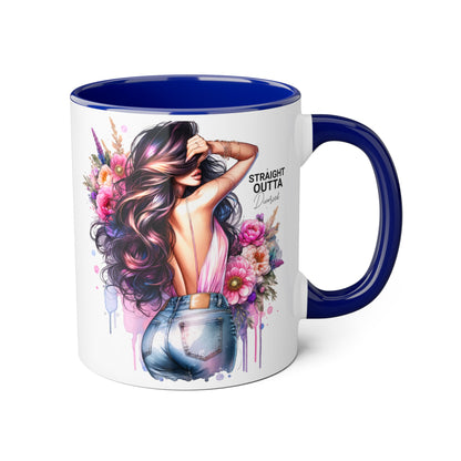 Straight Outta Divorced Humoristic Floral Art Accent Mug - Perfect for Coffee Lovers, Gift for Her, Home Decor, Inspirational, Mother's Day