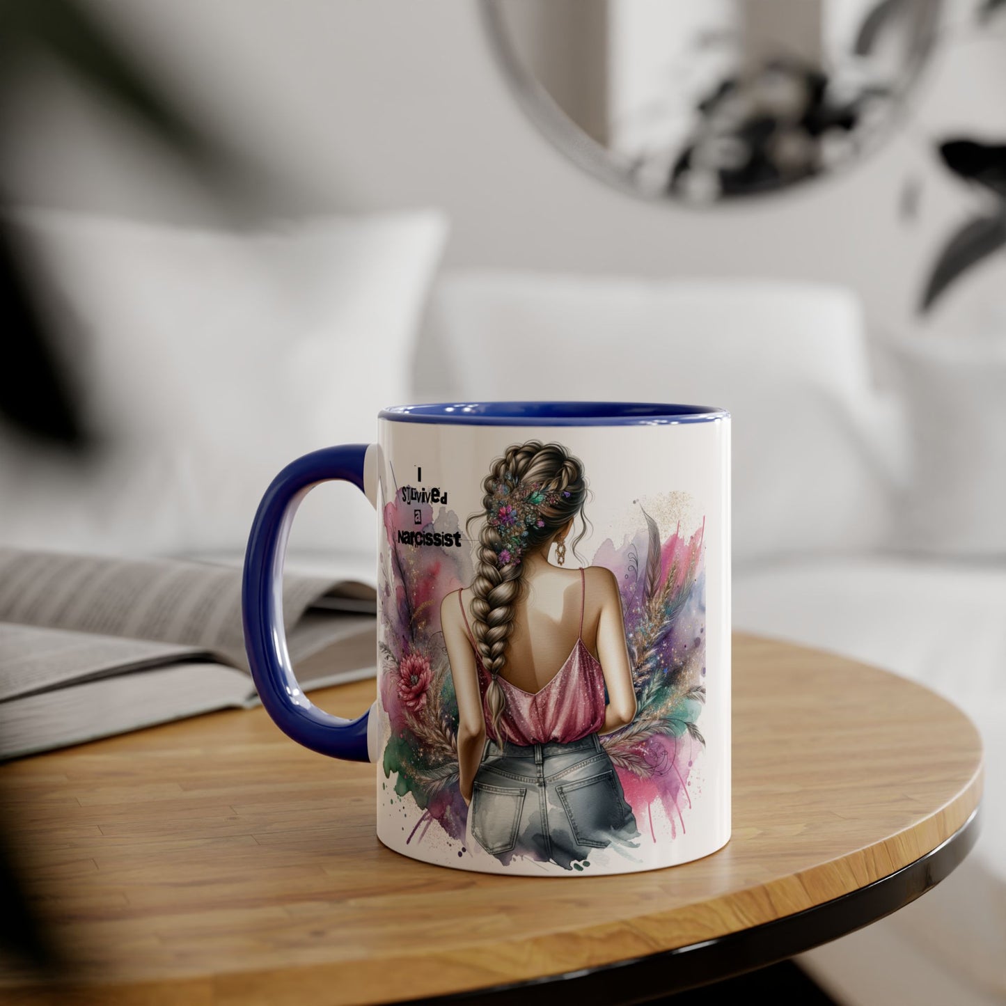 Artistic Narcissist Mug - 11oz Coffee Cup, Unique Gift, Inspirational Quote, Floral Design, Perfect for Friends & Family