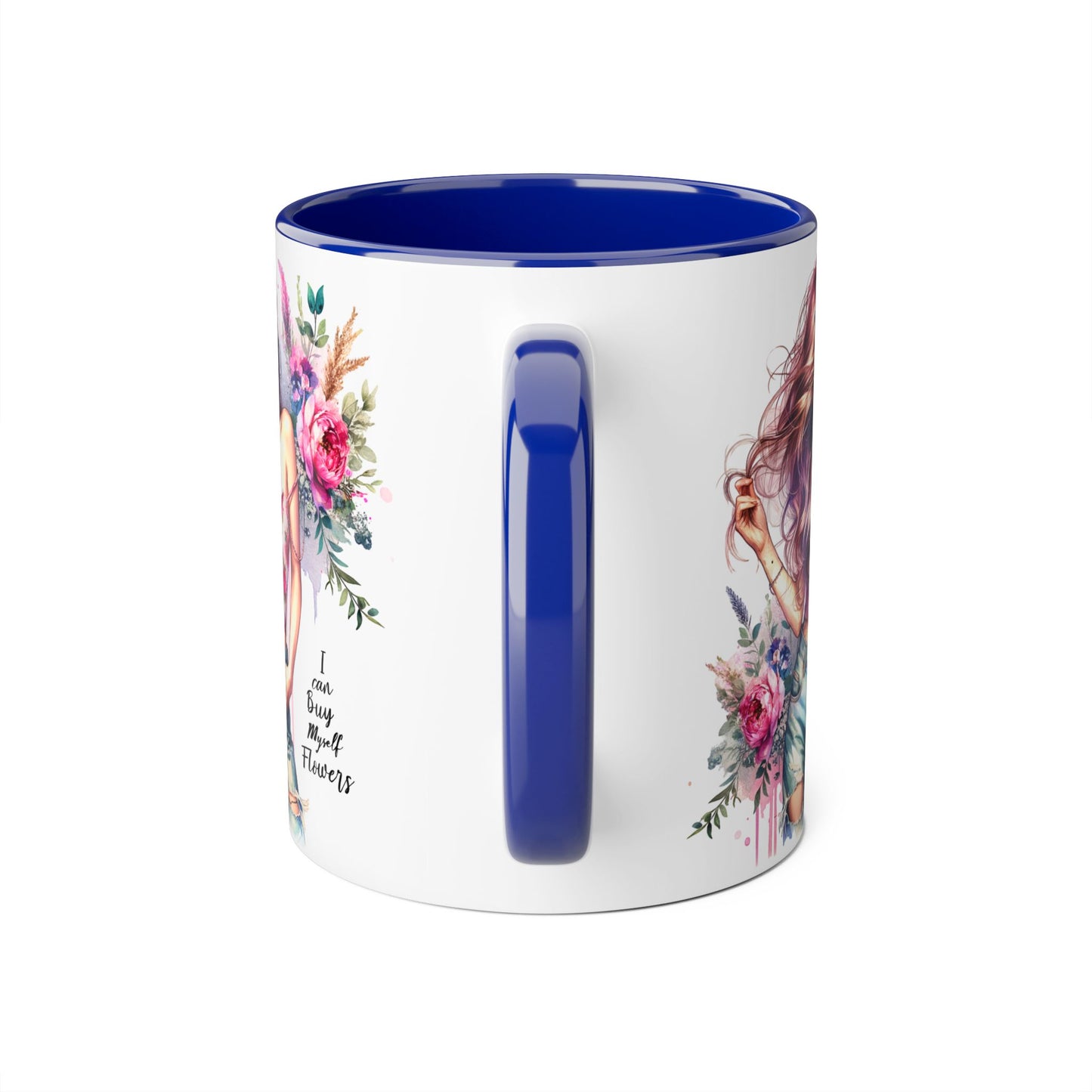 I Can Buy Myself Flowers Bohemian Floral Accent Mug, Inspirational Coffee Cup, Gift for Her, Home Decor, Flower Lover, Self-Care Reminder