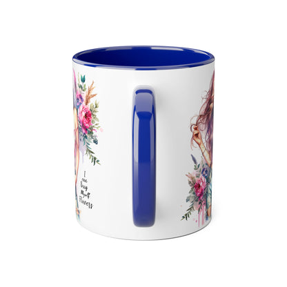 I Can Buy Myself Flowers Bohemian Floral Accent Mug, Inspirational Coffee Cup, Gift for Her, Home Decor, Flower Lover, Self-Care Reminder