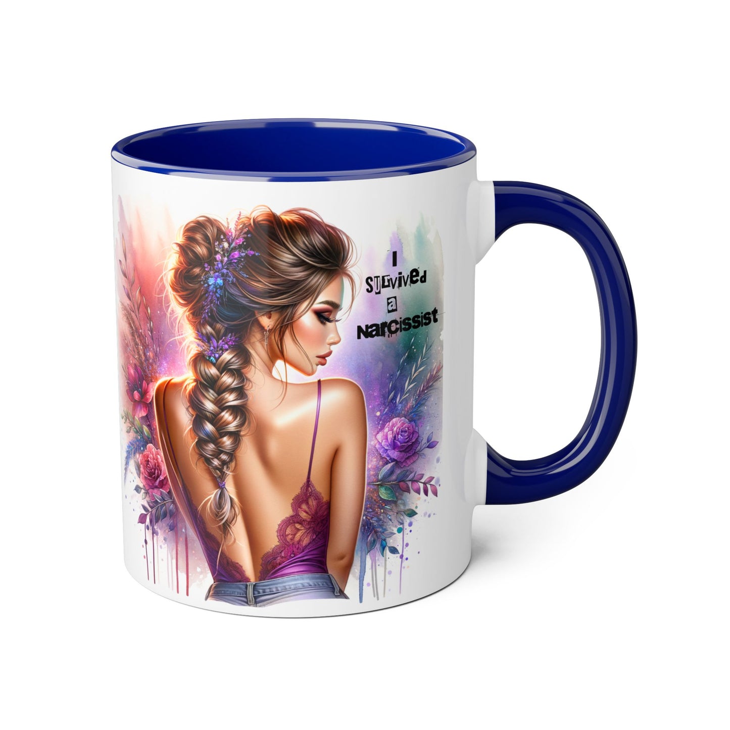 Artistic Accent Mug, Beautiful Coffee Cup, Unique Gift Idea, Home Décor, Self-Love Reminder, Floral Art Mug, Motivational Tea Cup