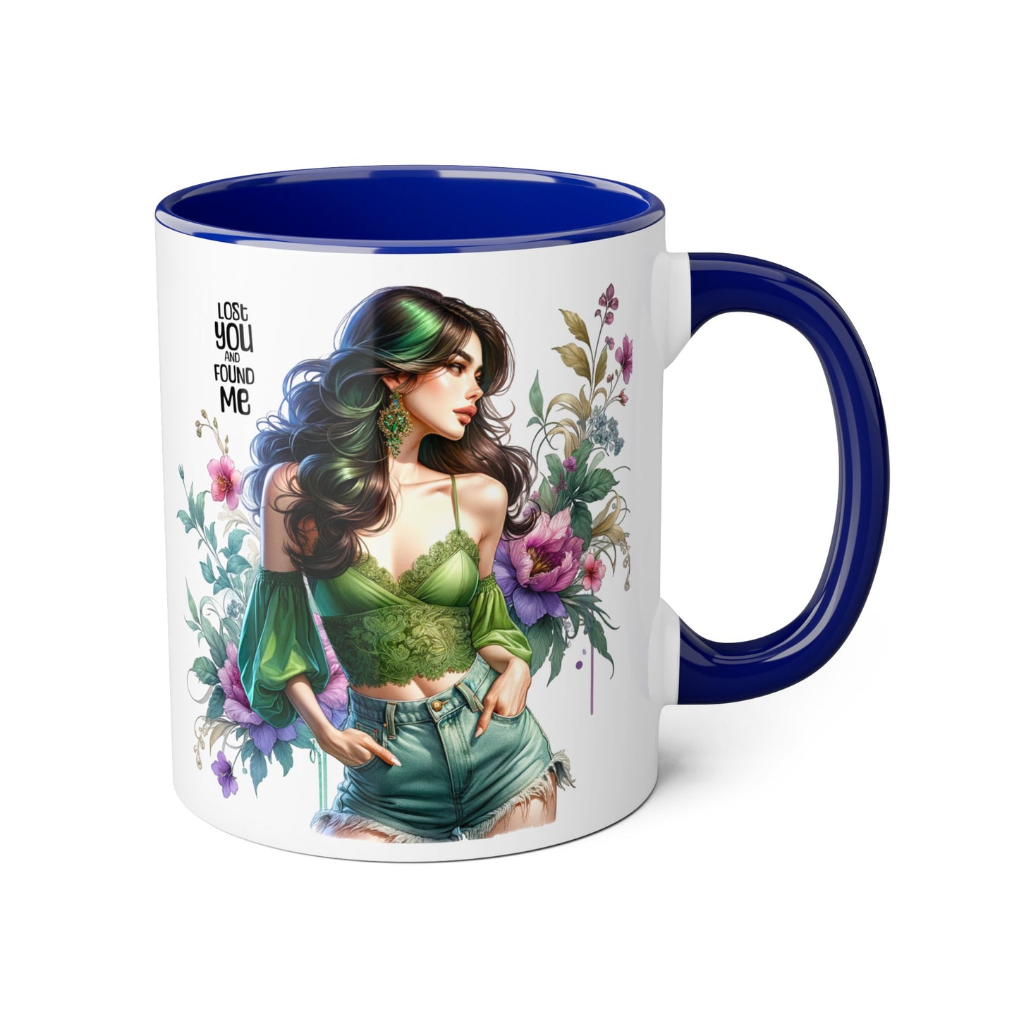 Lost You and Found Me Whimsical Floral Accent Mug for Nature Lovers, Unique Gift for Friends, Home Décor, Coffee Tea Drinkware, Thoughtful Gift Idea