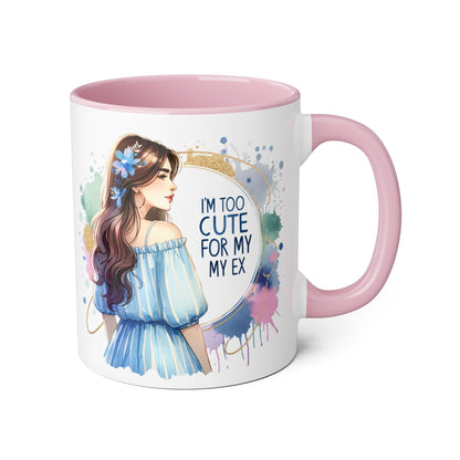 Cute Ex-Quote Accent Mug, Funny Gift for Best Friend, Coffee Lover, Unique kitchen Decor, Cute Quote Mug