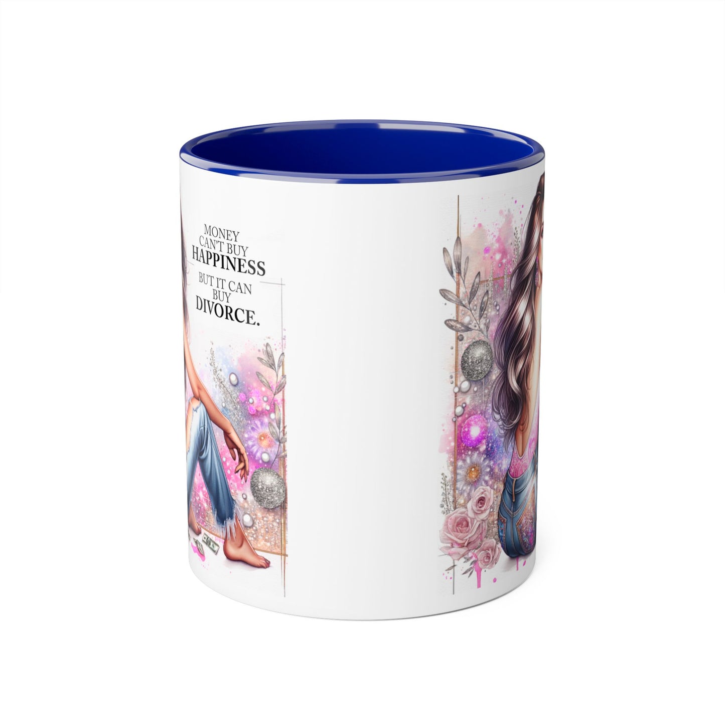 Money Can't Buy Happiness But It Can Buy Divorce Humoristic  Accent Mug | Funny Coffee Cup | Gift for Her | Unique Barware for Friends | Birthday & Self-Care Mug