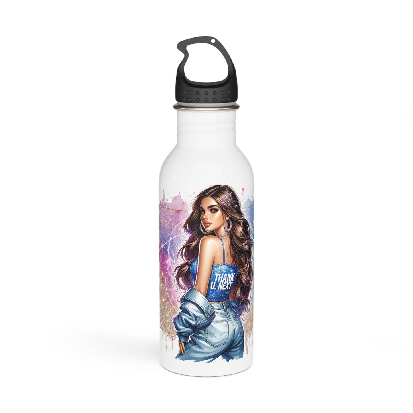 Thank U, Next Stainless Steel Water Bottle with Inspirational Design | Perfect for Fitness, Outdoors, Gifts, Motivational Quotes, Daily Use