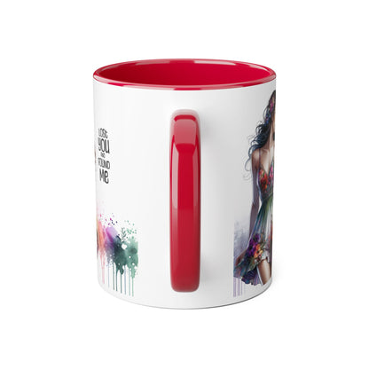Lost You and Found Me Floral Dreamer Accent Mug | Colorful Coffee Cup | Inspirational Gift for Her | Artistic Drinkware | Perfect for Holidays & Celebrations