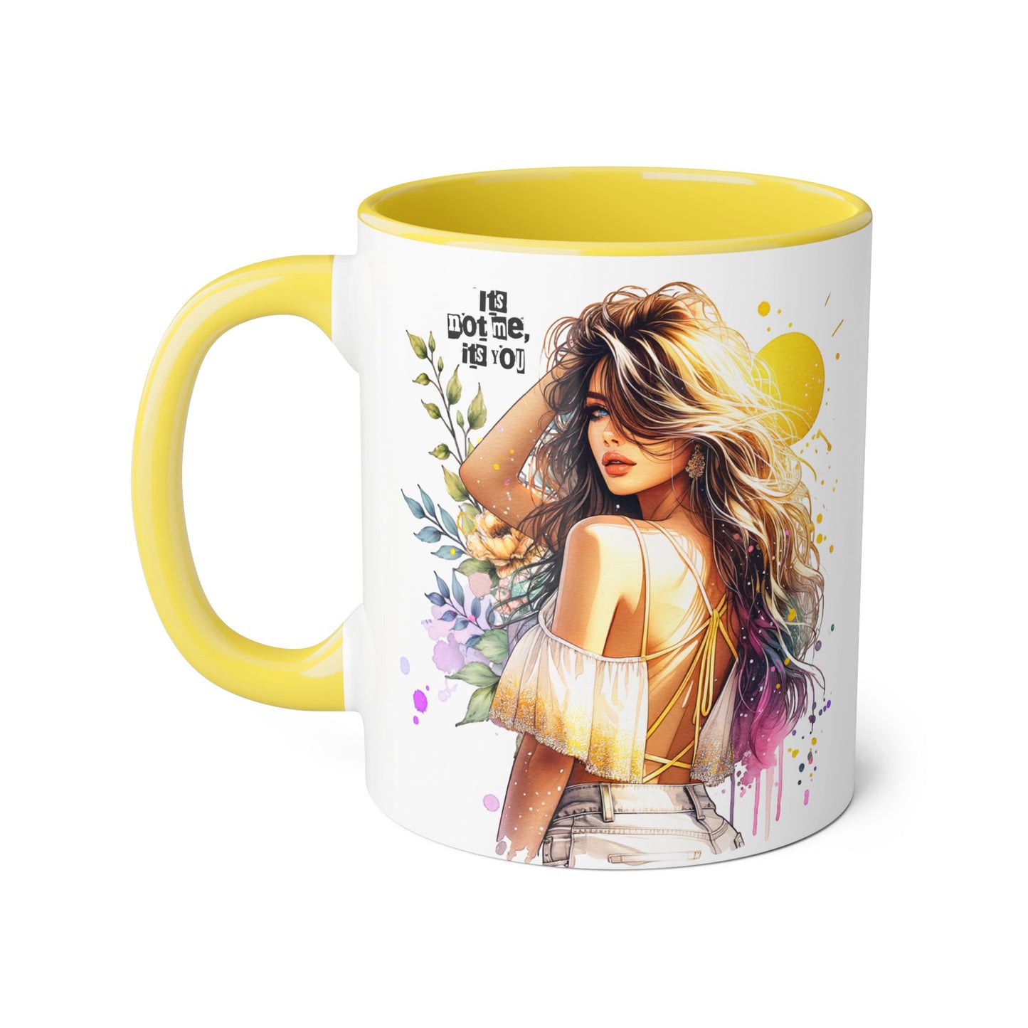 It's Not Me, It's You Humoristic Bohemian Accent Mug, 11oz - Perfect Gift for Art Lovers, Coffee Enthusiasts, Home Decor, Birthday Presents, Inspirational Design