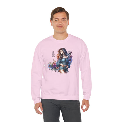 I Am My Own Happily Ever After  Floral Aesthetic Crewneck Sweatshirt - Cozy Style for Women, Fashion Top, Gift Idea, Floral Sweatshirt, Spring/Summer Wear