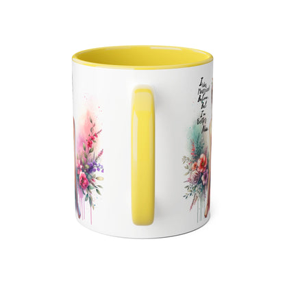 I Was Married Before But I'm Better Now Humoristic Floral Art Accent Mug, Inspirational Coffee Cup, Gift for Her, Boho Decor, Tea Lover's Delight