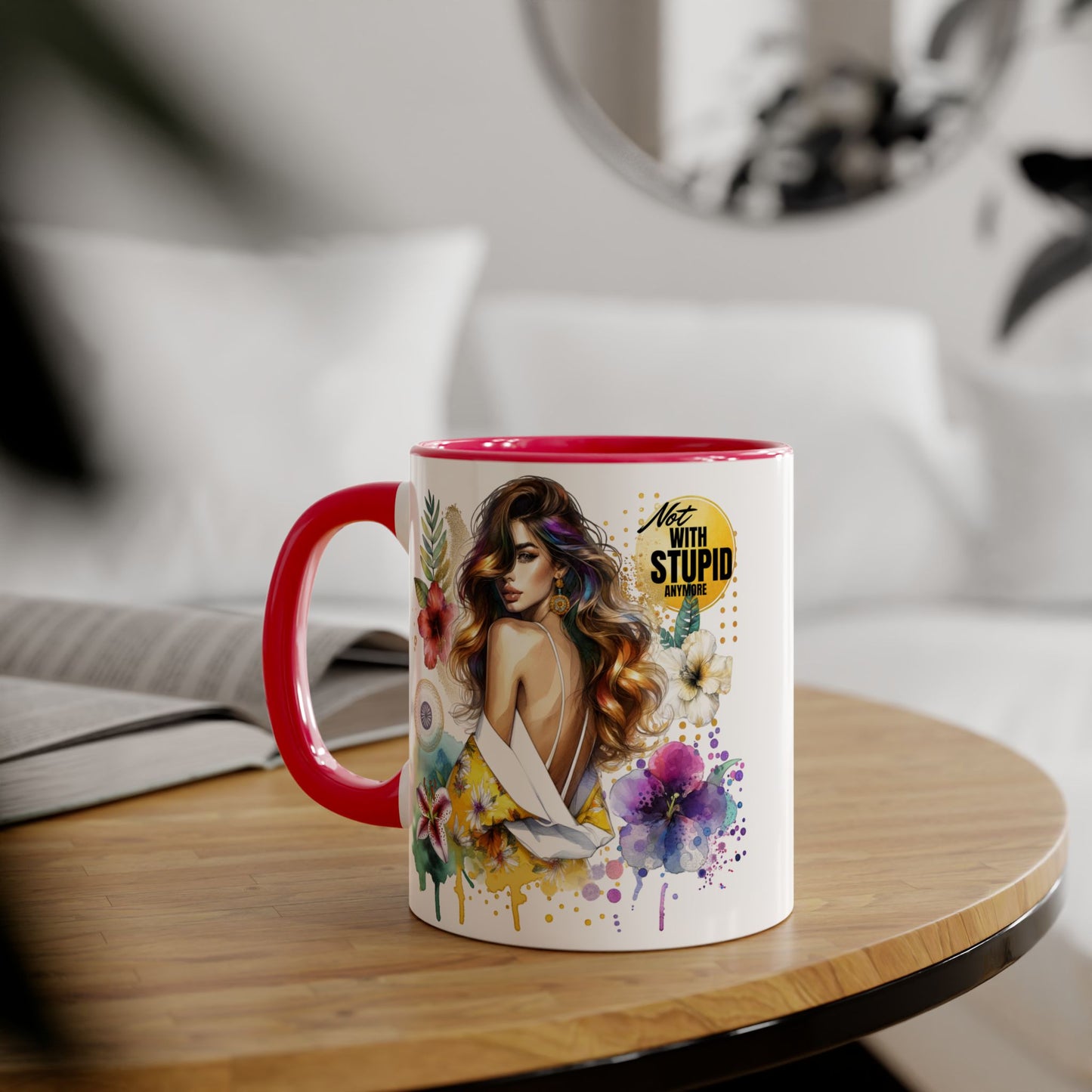 Not With Stupid Anymore Humoristic 11oz Accent Mug