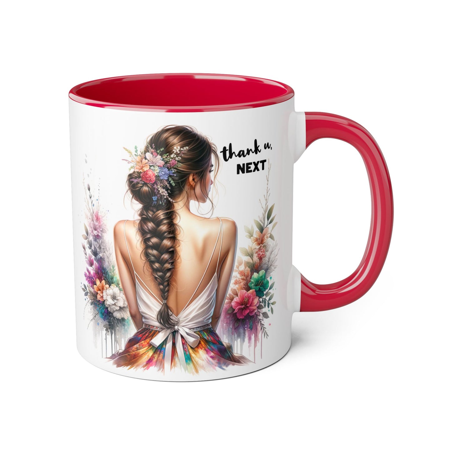 Thank U, Next Floral Thank You Accent Mug - Ideal Gift for Friends, Home Decor, Coffee Lovers, Birthday, Appreciation Moments, Artful Drinkware