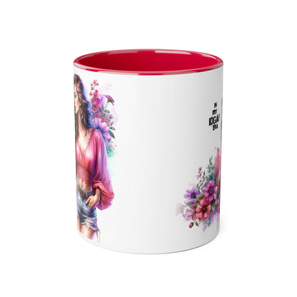 Floral IDGAF Accent Mug - Coffee Cup, Gift for Her, Trendy Mug, Unique Kitchen Decor, Flower Design
