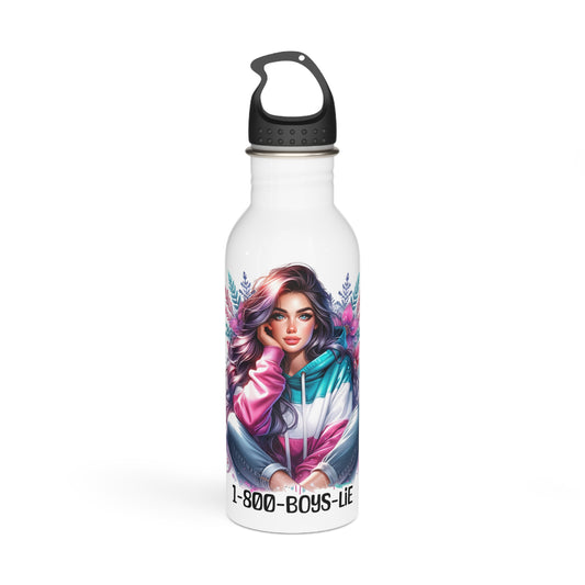 1-800-Boys-Lie Chic Stainless Steel Water Bottle - Trendy Drinkware for Girls, Fitness, Travel, Gifts