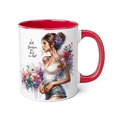 I Hold Grudges, I'll Heal in Hell Floral Quote Mug, Inspirational Coffee Cup, Grandma Gift, Artful Ceramic Mug, Unique Housewarming Present, 11oz Ceramic Accent Mug, [...]