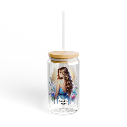 Thank U, Next Artistic 16oz Sipper Glass - Perfect for Celebrations, Everyday Use, Gifts, Home Decor, and Eco-friendly Lifestyle