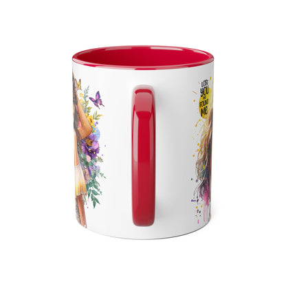 Lost You Found Me Accent Mug, Inspirational Coffee Cup, Gift for Her, Floral Art, Unique Drinkware, Birthday Mug