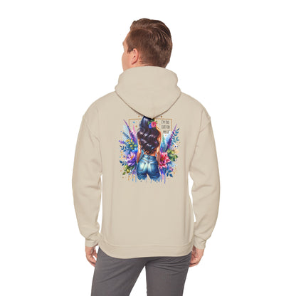 I'm Too Cute For My Ex Vibrant Art Hooded Sweatshirt - Cozy Unisex Sweatshirt, Floral Design, Gift for Her, Fashionable Layer, Casual Wear, Stylish Comfort