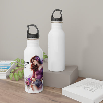 I'm Too Cute For My Ex  Stainless Steel Water Bottle for Her, Funny Gift for Friends, Eco-Friendly Sports Bottle, Floral Design, Hydration Accessory