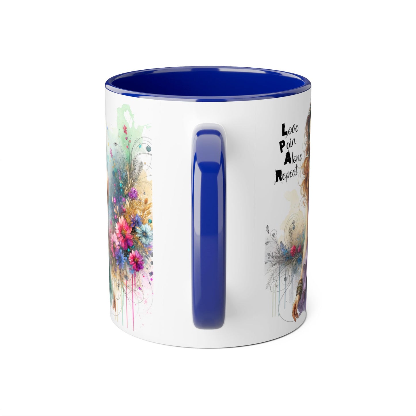Whimsical Floral Accent Mugs, 11oz - Perfect for Coffee Lovers, Gift for Her, Home Decor, Birthday, Mother's Day