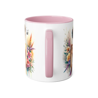 Colorful Floral Accent Mug with Inspirational Quote