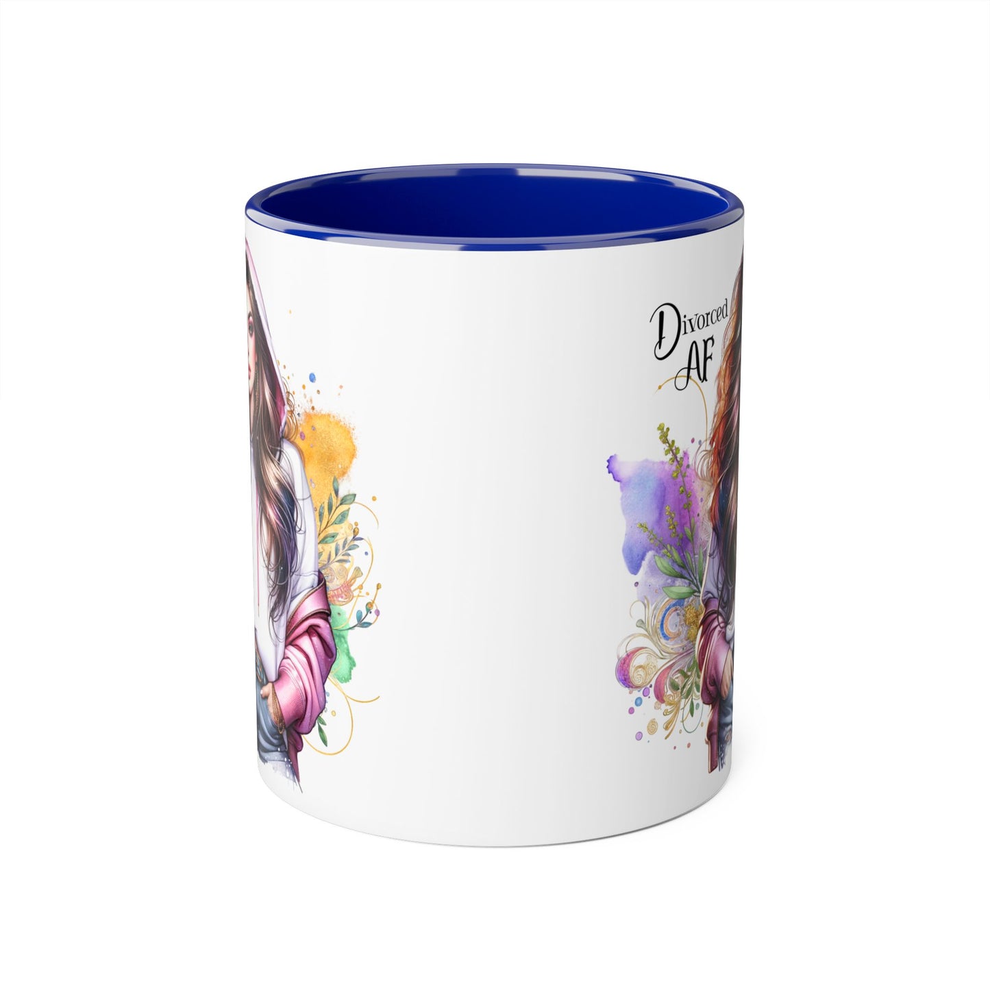 Divorced AF Accent Mug, 11oz - Empowering Coffee Cup for Strong Women, Gift for Divorcee, Self-Care Mug, Celebrate New Beginnings