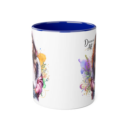 Divorced AF Accent Mug, 11oz - Empowering Coffee Cup for Strong Women, Gift for Divorcee, Self-Care Mug, Celebrate New Beginnings