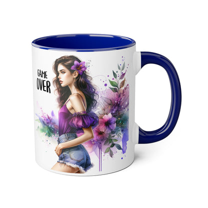 Game Over Accent Mug - Stylish Coffee Cup for Gamers, Unique Gift, Trendy Home Decor, Birthday Present, Cafe Lover's Essential