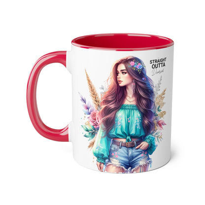 Straight Outta Divorced Humoristic Vibrant Floral Accent Mug, Straight Outta Design, Gift for Coffee Lovers, Boho Home Decor, Ideal for Birthdays, Celebrations, Enjoy [...]
