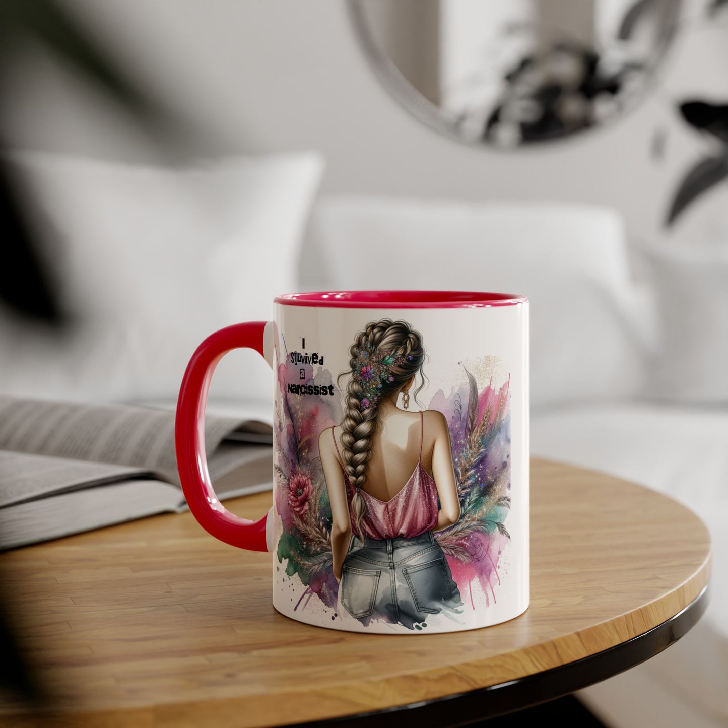 Artistic Narcissist Mug - 11oz Coffee Cup, Unique Gift, Inspirational Quote, Floral Design, Perfect for Friends & Family