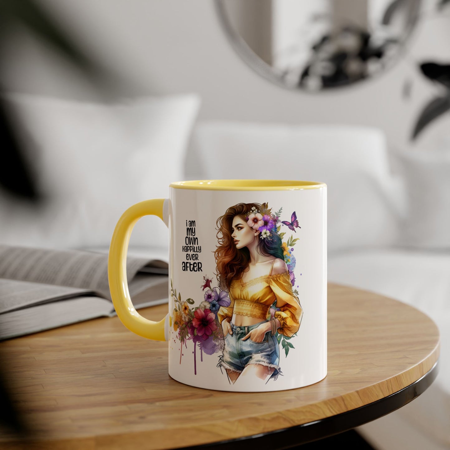 I Am My Own Happily Ever After Empowering Floral Mug, Perfect Gift for Self-Love, Coffee Lovers, or Celebrations like Birthdays and Weddings