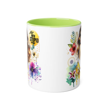 Not With Stupid Anymore Humoristic 11oz Accent Mug