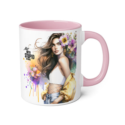 Mug - Not With Stupid Anymore Humoristic 11oz Accent Mug